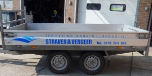 Autoreclame, autostickers, reclame op aanhanger, autobelettering op aanhangwagen, belettering van aanhangwagen, Waddinxveen, Alphen aan den Rijn, Binken reclame Boskoop
